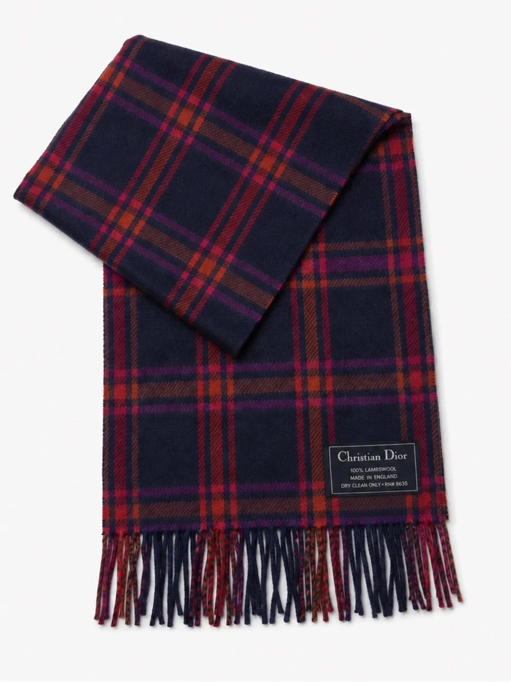 Dior lambswool plaid check scarf